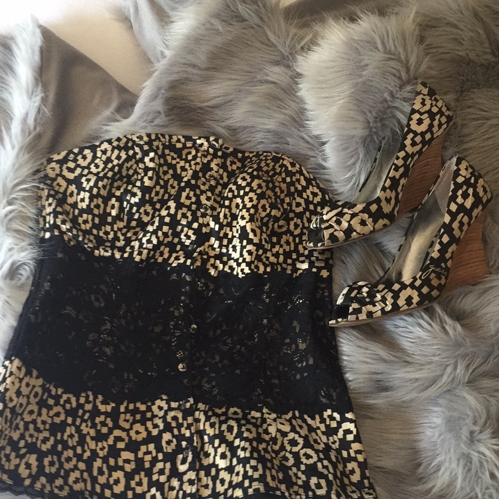 Guess bustier and wedges 💗
